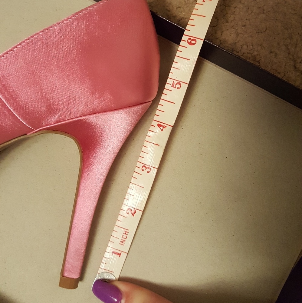 Pink Satin Heels - 8.5